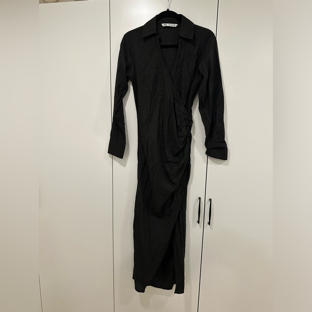 Elegant Black Wrap Dress